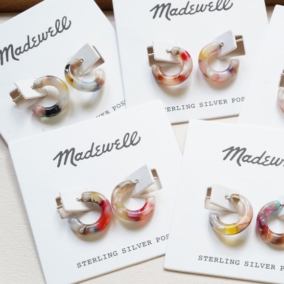 Madewell Acetate Mini Hoop Earrings Multicolor - Picture 2 of 2